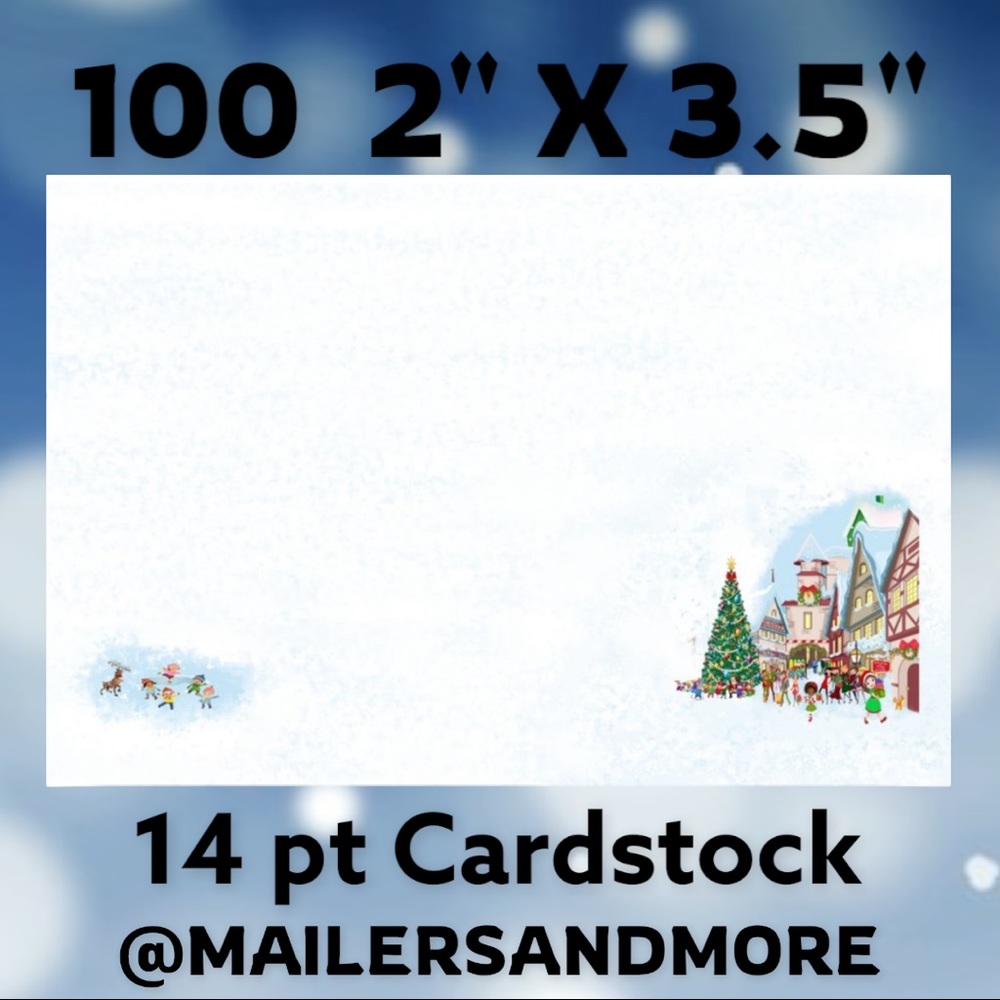 100 Christmas Village Snow Thank You Cards. PRICE IS FIRM